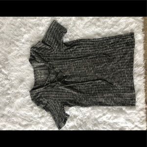 Black and gray lace up American Eagle top